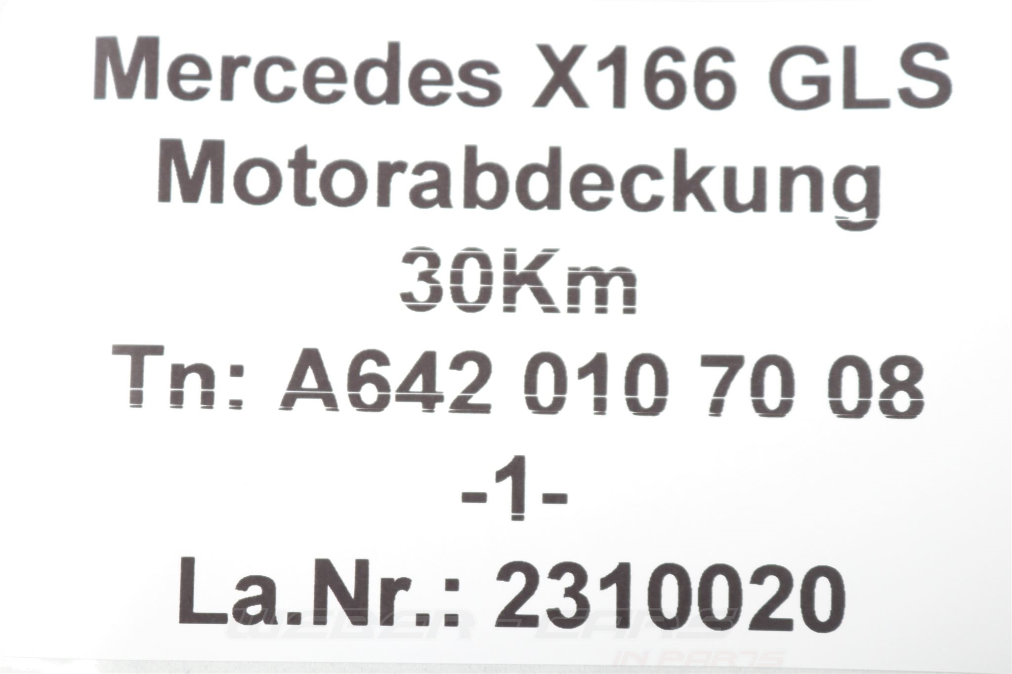 A6420107008 Mercedes OM642 V6 350 CDI Engine Cover Only 30Km A6420107008 Mercedes OM642 V6 350 CDI Engine Cover Only 30Km