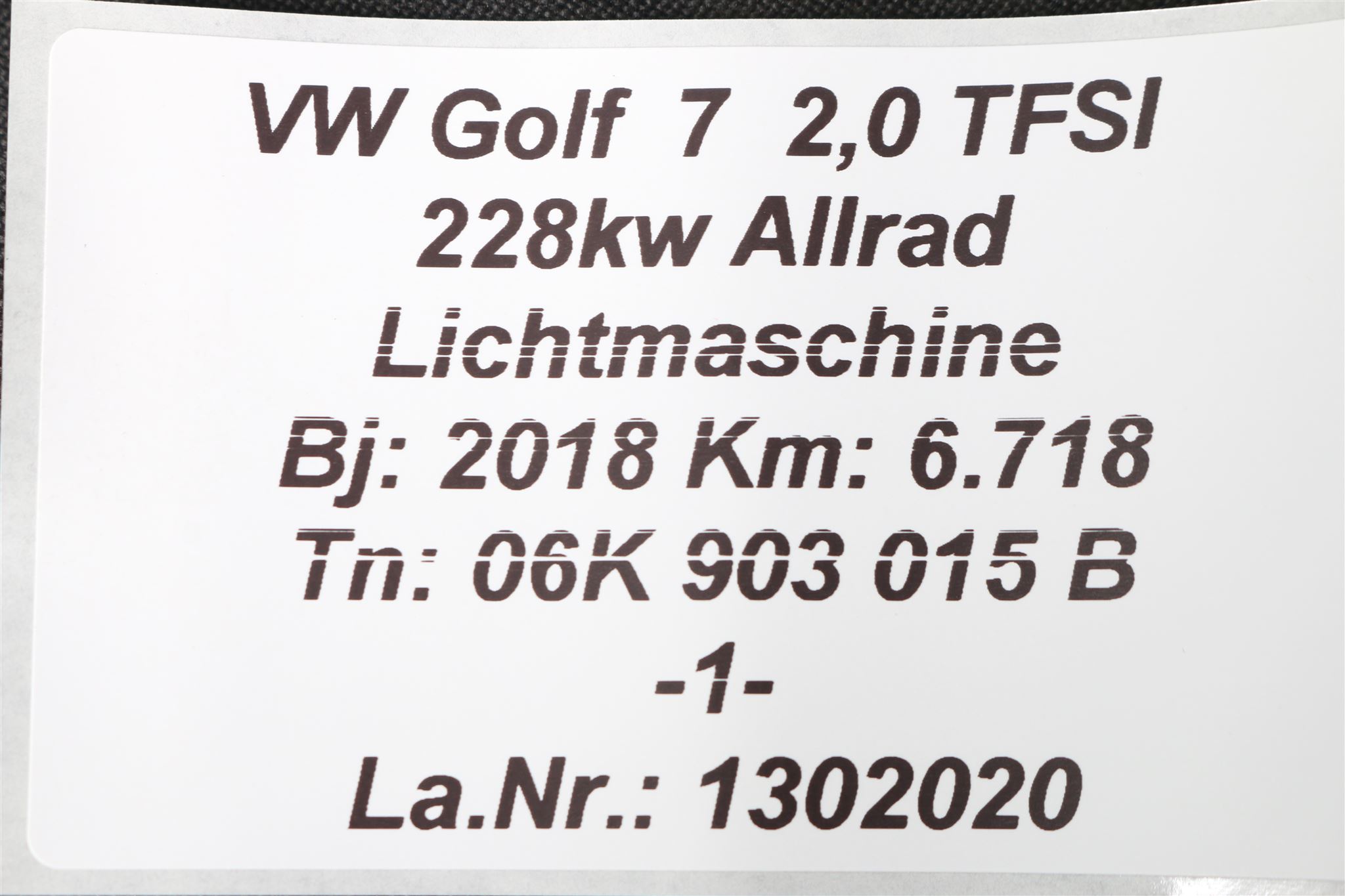 6718km Vw T6 Seat Skoda Alternator 2 0 Tsi Tfsi 06k B Bx Ebay